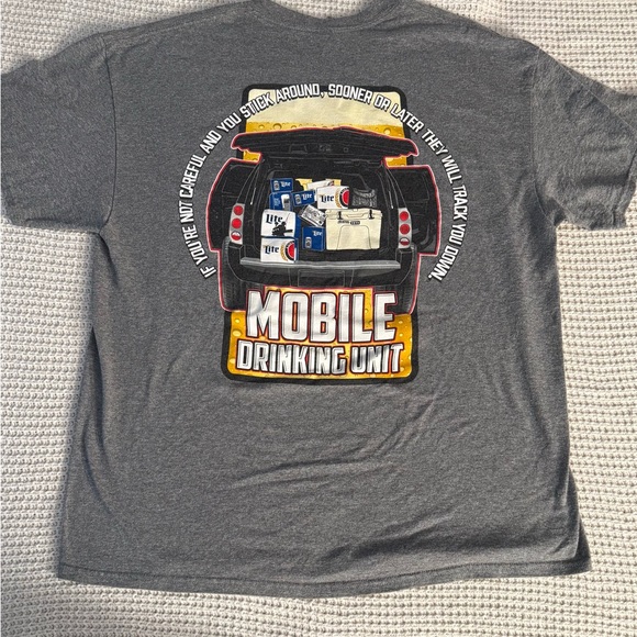 Gildan Gray Mobile Drinking Unit Tee - Picture 1 of 2